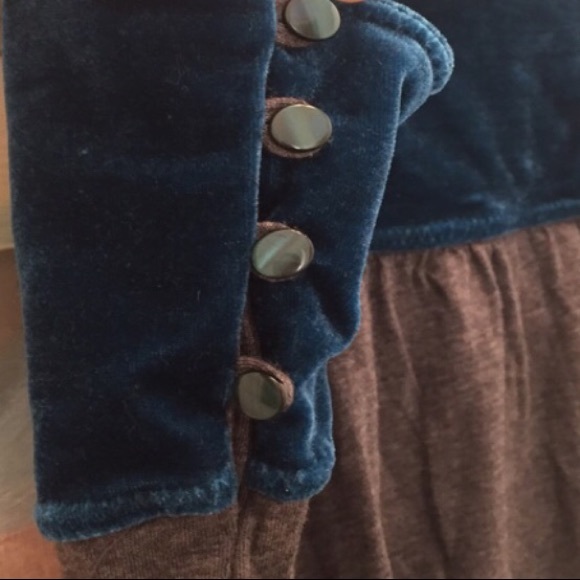 Free People Velvet Blue and Gray Tank Top - Picture 3 of 3